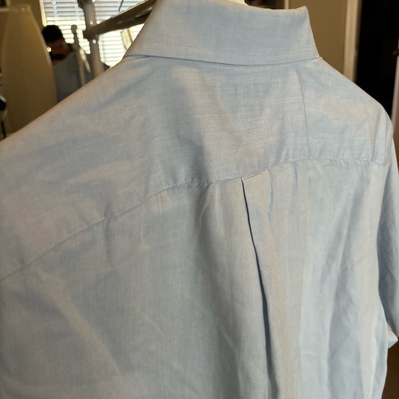 croft barrow Easy Care 100% Cotton Baby Blue Dress Shirt Short Sleeve Sz M 15-16 - Picture 6 of 14